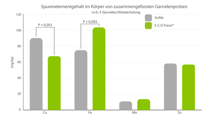 Abbildung 3: Spurenelementgehalt im gesamten Körper von zusammengefassten