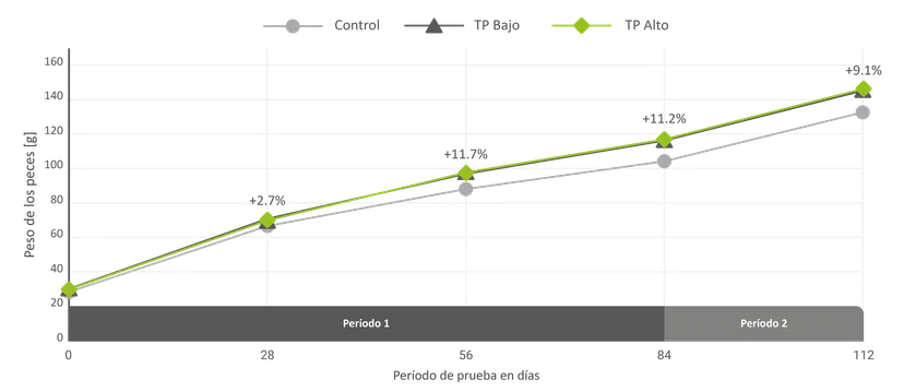 Figura 2: Peso documentado durante el período de prueba