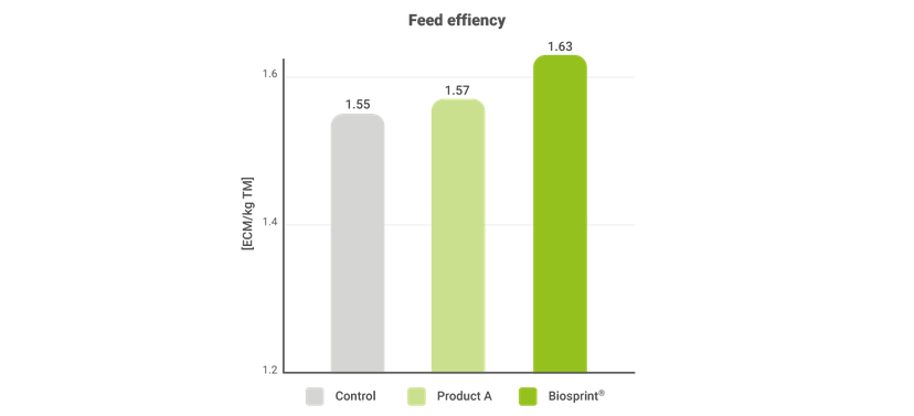 Figure 1: Feed efficiency of a group supplemented with Biosprint